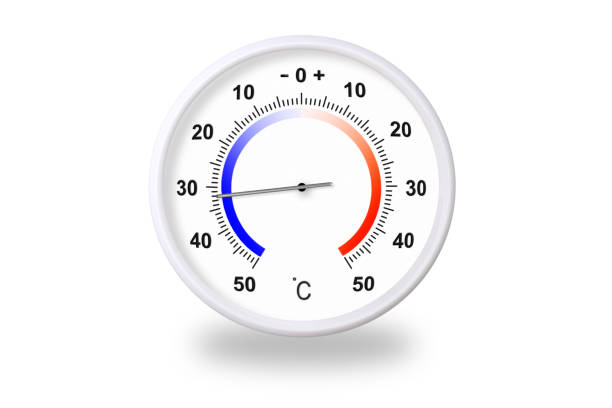 istock Outdoor thermometer on white background. Ambient temperature minus 32 degrees celsius 1278265771