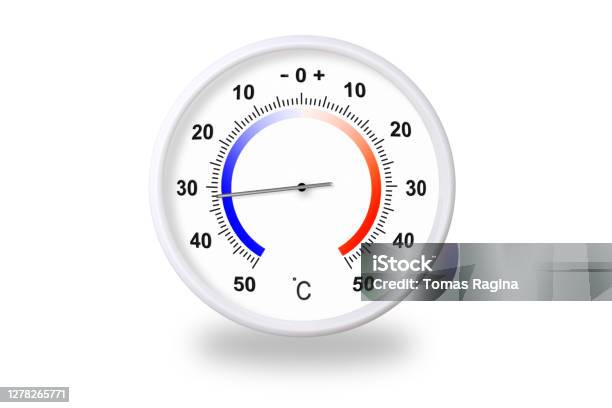 Fahrenheit And Celsius Scale White Round Thermometer For Measuring Weather Temperature  Thermometer Isolated On White Background Ambient Temperature Plus 70  Degrees Fahrenheit Stock Photo - Download Image Now - iStock