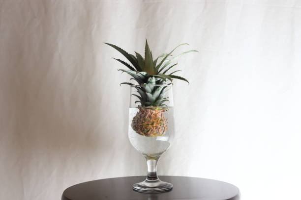 istock Cut pineapple in a wine glass 1278269997