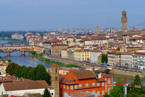 istock Panoramic View of Florence from Michelangelo Square, Italy 1278270054