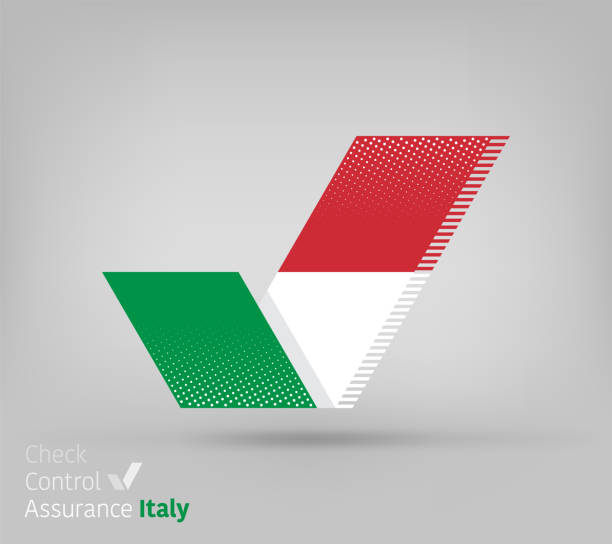 illustrazioni stock, clip art, cartoni animati e icone di tendenza di bandiera italia per il controllo e la garanzia - italian elections