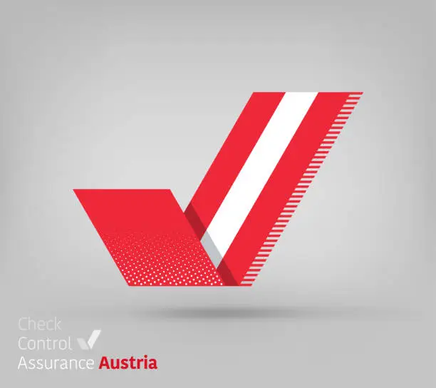 Vector illustration of Austria Flag for Controlling & Ensuring