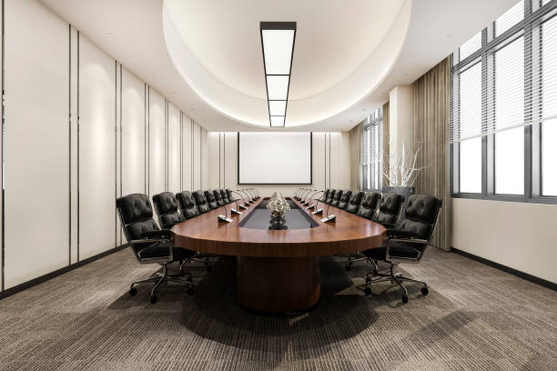 istock 3d rendering business meeting and working room on office building 1278276025
