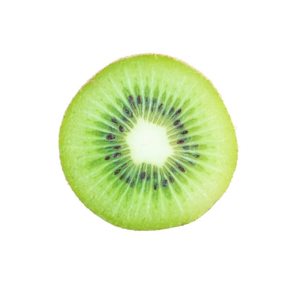 istock Half of sliced kiwi fruit isolated on white background 1278276559