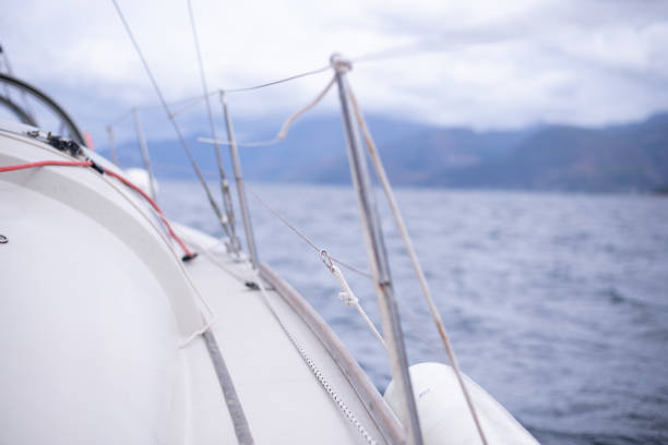 Close up of details on board a sailing boat