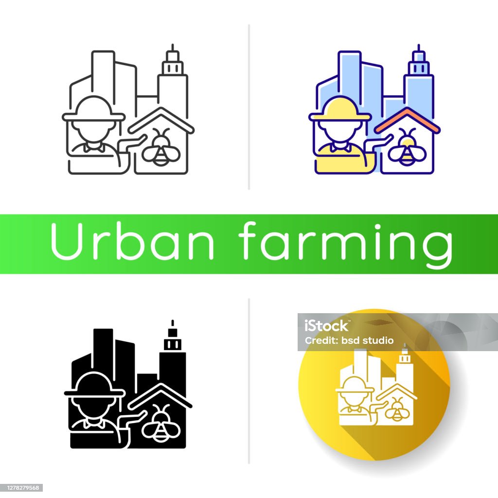 Urban Beekeeping Icon Stock Illustration - Download Image Now - City,  Beekeeper, Apiculture - iStock