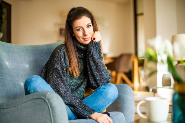 istock Attractive woman relaxing at home 1278281246