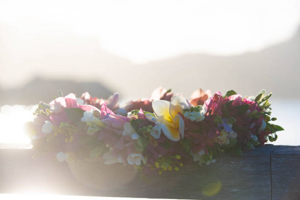 istock A colorful flower crown sits on a ledge outside 1278282137