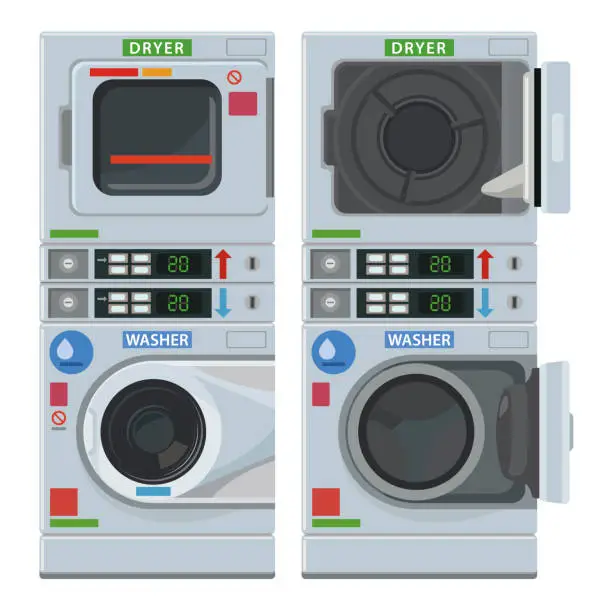 Vector illustration of Washer and Dryer