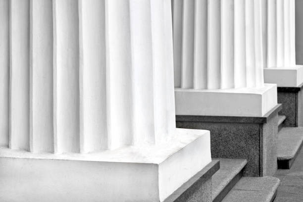 istock Classical black and white Greek columns in a row 1278286833