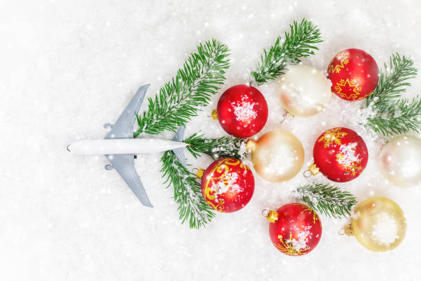 istock Travel for Christmas. Airplane with Christmas decor. Selective focus. 1278286978