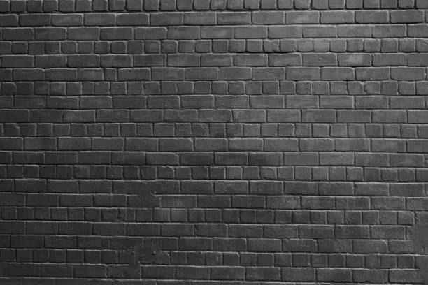 istock Stylish wall from brick painted in dark gray 1278292058