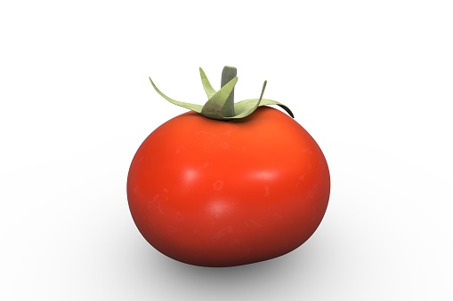 3D Render Of Tomato, white background