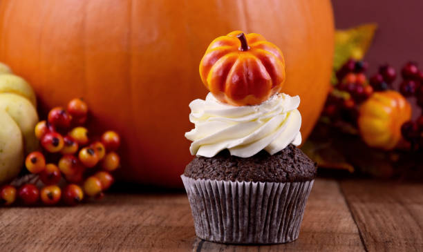 istock Halloween cupcake with pumpkin stock images 1278295748