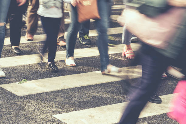 istock Unrecognizable blurred people walking around the city 1278297121