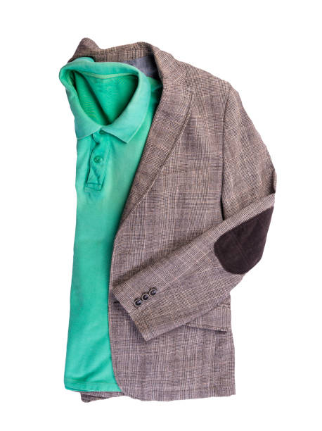 istock Jacket with buttons and a T-shirt with a collar and buttons isolated on a white background. 1278302913