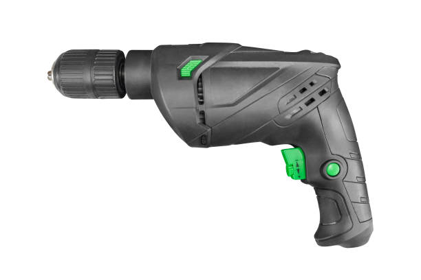 istock Black electric drill isolated on white background. Electric drill. Perforator isolatedon white background 1278303031