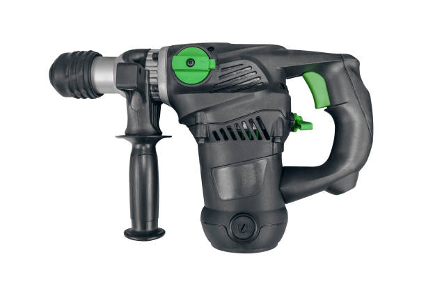 istock Modern, new, powerful, professional hammer drill with the function of a jackhammer, on a white background. Perforated drill isolated on white 1278303103