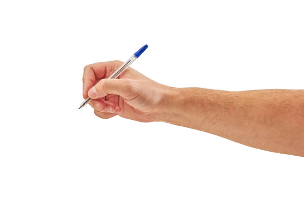 istock man hand holding pen isolated on white background 1278303890