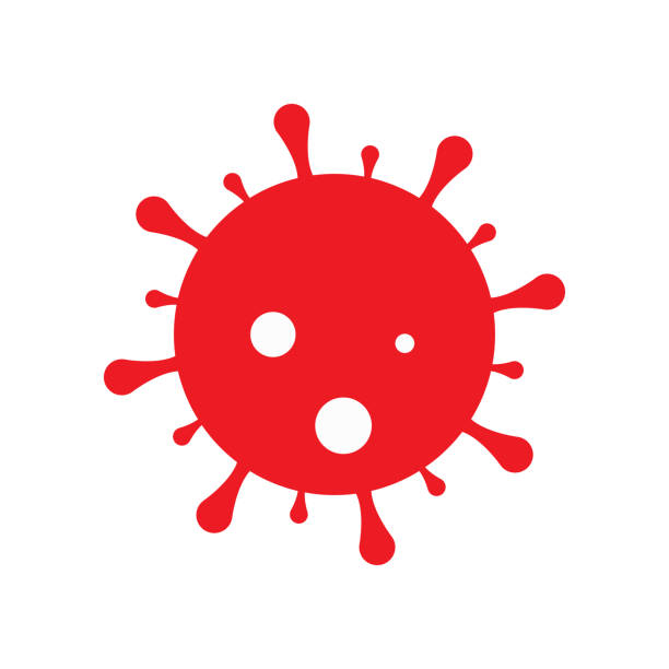 czerwony wirus, tło wektora komórek bakterii wyizolowane na białym tle. coronavirus alert. koncepcja medyczna mikrobiologii dla banera, plakatu lub ulotki - covid stock illustrations