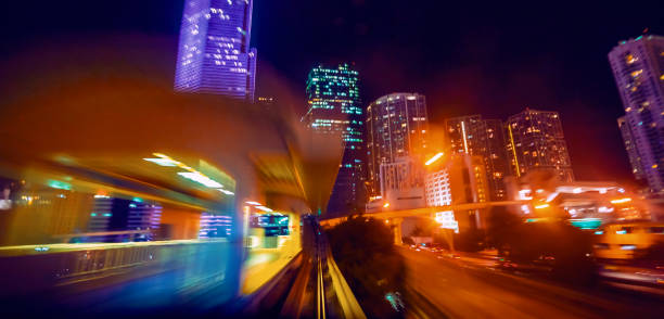 istock Miami Metro Mover Train POV at night 1278304108