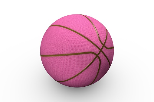 3D Pink Basketball, black background