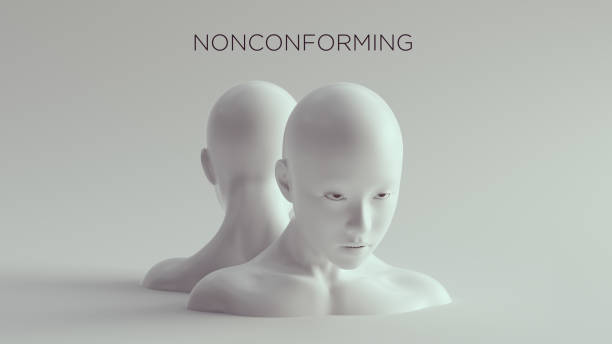 istock 2 Nonconforming Female Male White Bust Head and Shoulders Front an Rear View 1278308220