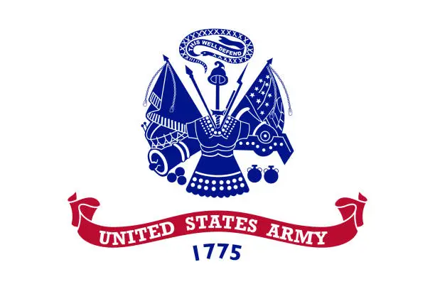 Vector illustration of Flag of United States Army (USA)