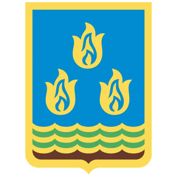 Vector illustration of Coat of arms of Baku in Azerbaijan