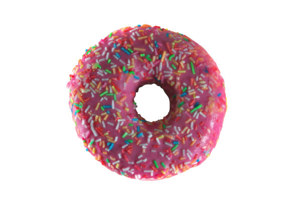 istock Donut with sprinkles isolated on white background top view. 1278320351