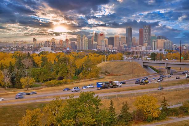 istock Calgary Cityscape Under A Blue Cloudy Sky In The Fall 1278324386