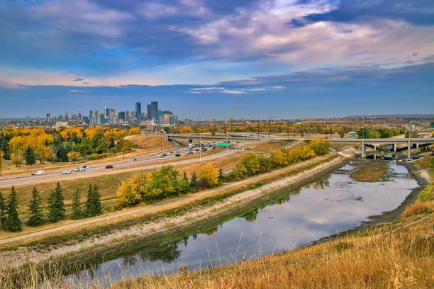 istock Calgary Cityscape Under A Blue Cloudy Sky In The Fall 1278324391