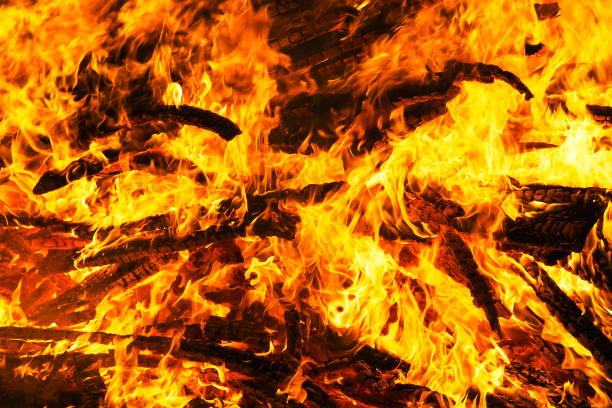 istock Flame fire background, blaze texture. Burning wood 1278325463