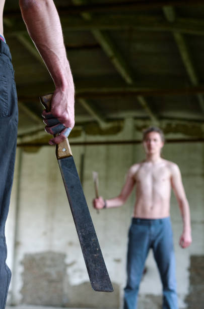 istock Two man fighting to death 1278332847