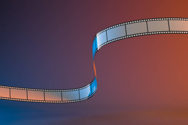 istock Film tapes with dark background, 3d rendering 1278335629