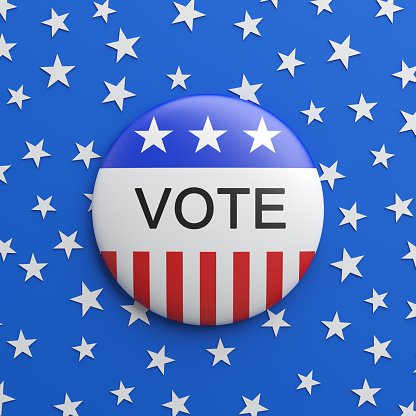 Vote button for the November elections in the United States 2020, 3D rendering illustration.
