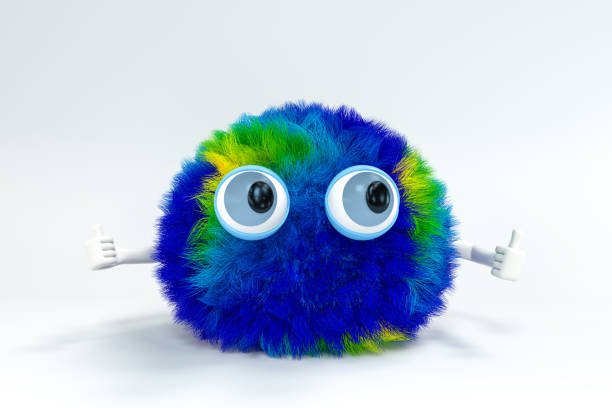 istock Hairy cartoon character thumb out, 3d rendering. 1278340139