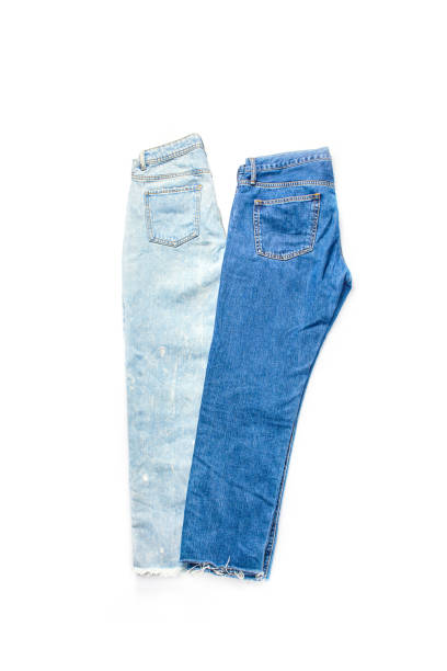 istock dark blue and light blue jeans on a white background. isolated objects. casual clothing set. vertical frame 1278340247