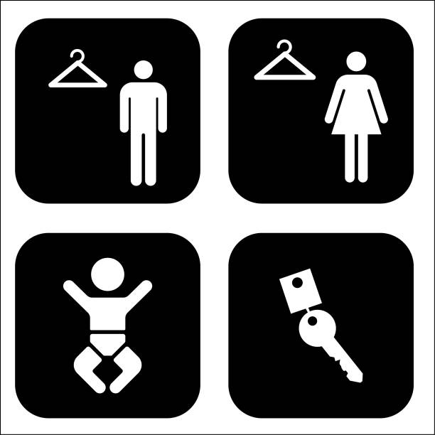 changing room icons - ilustração de arte vetorial