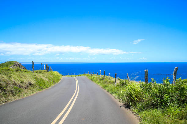 istock Beautiful country road, seaside pasture 1278349334