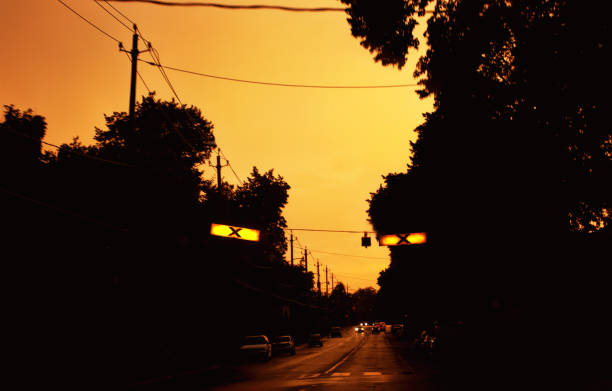 A yellow sky in Toronto after a rainstorm.