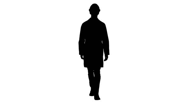 istock Silhouette Science engineer walking in safety helmet and glasses 1278353138