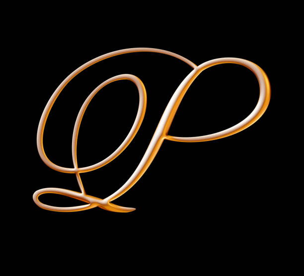 Golden 3d Alphabet Embossed Letter P Uppercase Font 3d Rendering Stock  Photo - Download Image Now - iStock