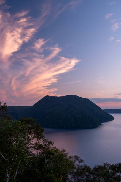 istock Lake Mashu at dusk with colorful clouds 1278363460