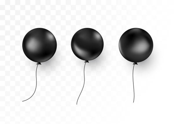istock Set of black air balloon. Vector illustration isolated on transparent background 1278370356