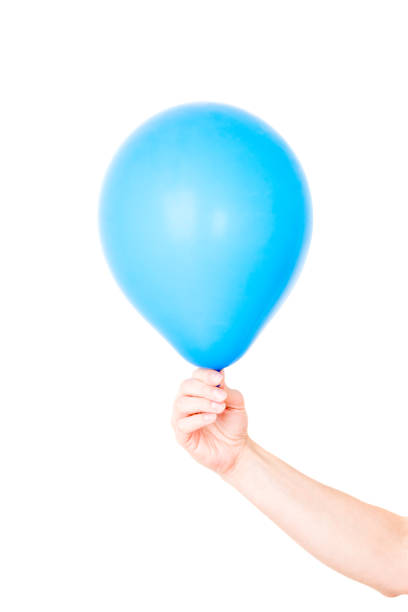 istock Hand holding balloon isolated on white 1278380127