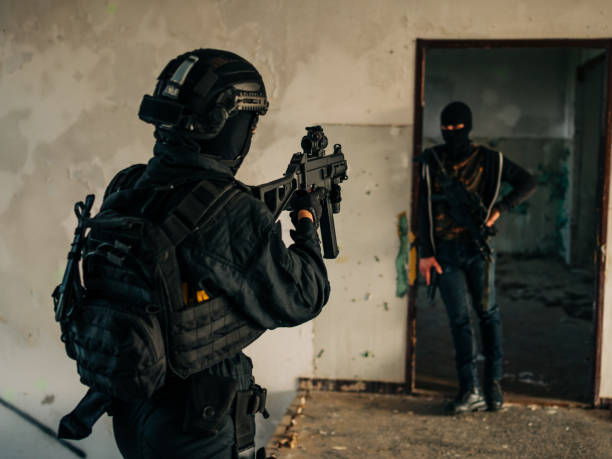 istock Girl police officer tactical training 1278381088