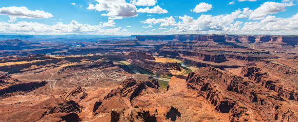 Grand Canyon and the Colorado River seen inside the Dead Horse Point State Park a hot summer day.