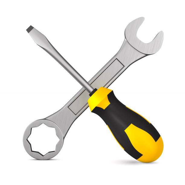 istock screwdriver and turnscrew on white background. Isolated 3D illustration 1278382145