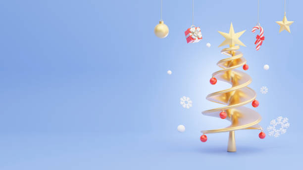 istock 3d render of gold christmas tree with decoration 1278387060